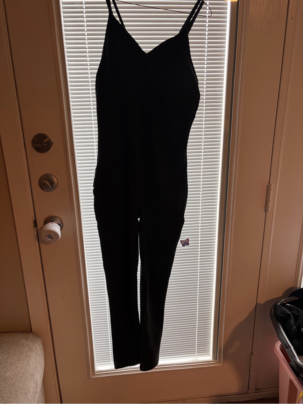 Gianni Bini Black Slim V-Neck Spaghetti Strap Jumpsuit